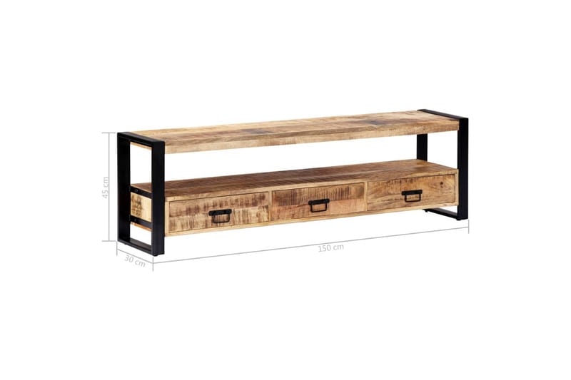 TV-bänk 150x30x45 cm massivt mangoträ - Brun - Möbler - Tv möbel & mediamöbel - TV bänk & mediabänk