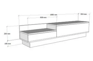 Tv-bänk 160 cm 2 Skåp - Vit/Natur - Möbler - Tv möbel & mediamöbel - TV bänk & mediabänk
