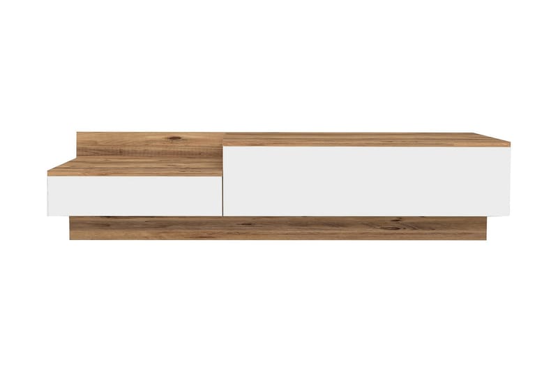 Tv-bänk 160 cm 2 Skåp - Vit/Natur - Möbler - Tv möbel & mediamöbel - TV bänk & mediabänk
