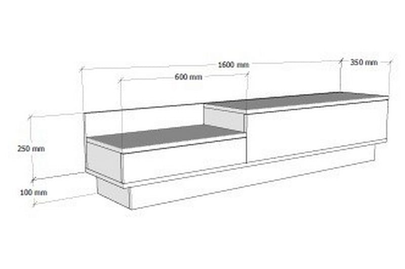 Tv-bänk 160 cm 2 Skåp - Vit/Natur - Möbler - Tv möbel & mediamöbel - TV bänk & mediabänk