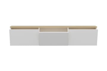 Tv-bänk 160 cm 3 Skåp - Vit/Natur - Möbler - Tv möbel & mediamöbel - TV bänk & mediabänk