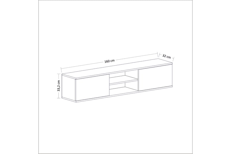 Tv-bänk 160 cm - Antracit/Valnöt - Möbler - Tv möbel & mediamöbel - TV bänk & mediabänk