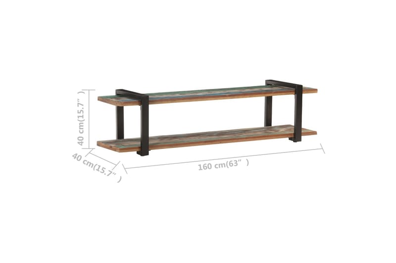 TV-bänk 160x40x40 cm massivt återvunnet trä - Brun - Möbler - Tv möbel & mediamöbel - TV bänk & mediabänk
