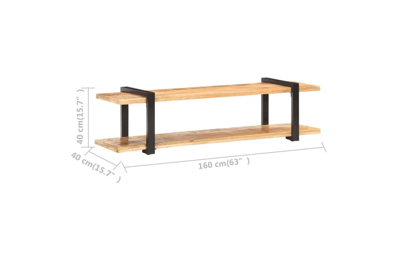 TV-bänk 160x40x40 cm massivt grovt mangoträ - Brun - Möbler - Tv möbel & mediamöbel - TV bänk & mediabänk