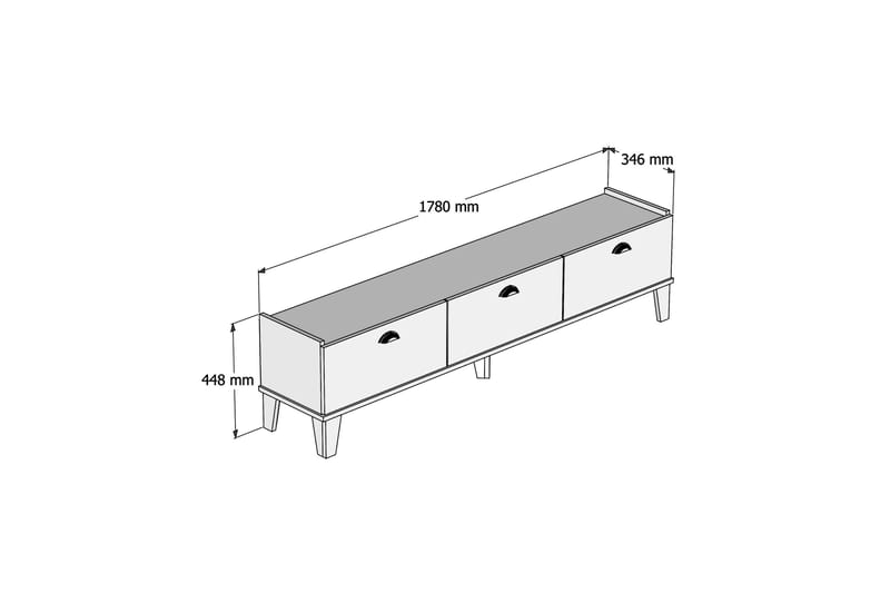 Tv-bänk 178 cm - Natur/Vit - Möbler - Tv möbel & mediamöbel - TV bänk & mediabänk