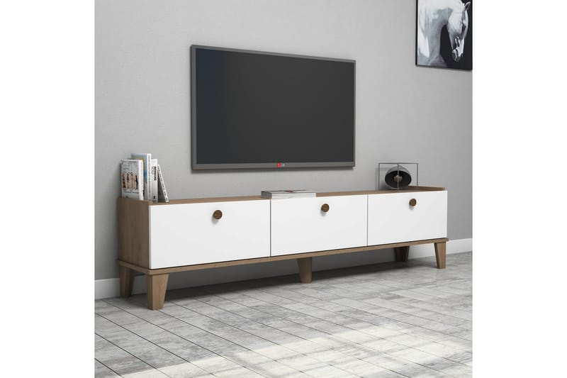 Tv-bänk 178 cm - Natur/Vit - Möbler - Tv möbel & mediamöbel - TV bänk & mediabänk