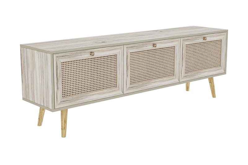 Tv-bänk 180 cm 3 Skåp - Sand/Natur - Möbler - Tv möbel & mediamöbel - TV bänk & mediabänk