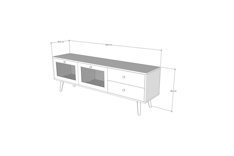 Tv-bänk 180 cm 4 Skåp - Sand/Natur - Möbler - Tv möbel & mediamöbel - TV bänk & mediabänk