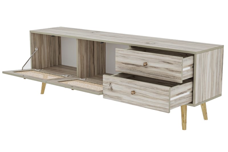 Tv-bänk 180 cm 4 Skåp - Sand/Natur - Möbler - Tv möbel & mediamöbel - TV bänk & mediabänk