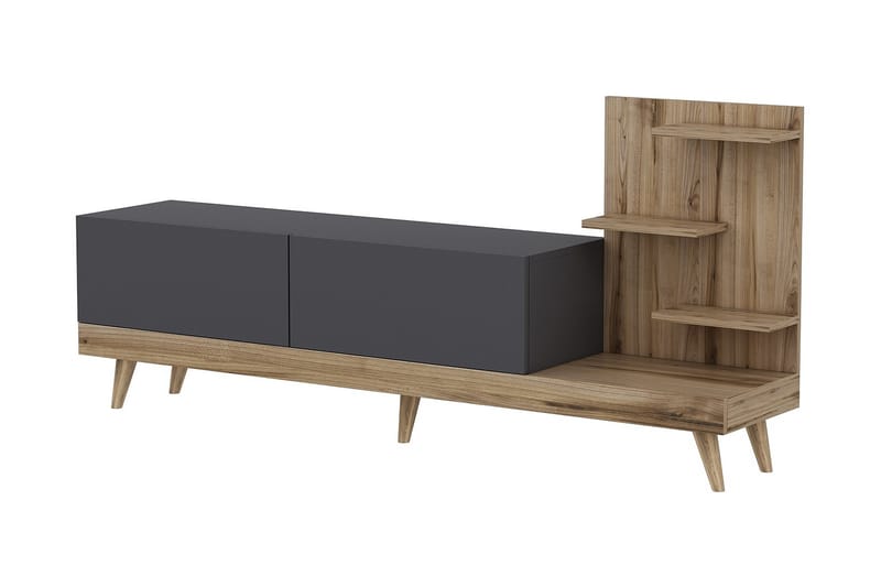 Tv-bänk 180 cm - Antracit/Valnöt - Möbler - Tv möbel & mediamöbel - TV bänk & mediabänk