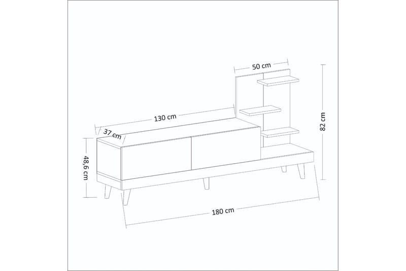 Tv-bänk 180 cm - Antracit/Valnöt - Möbler - Tv möbel & mediamöbel - TV bänk & mediabänk