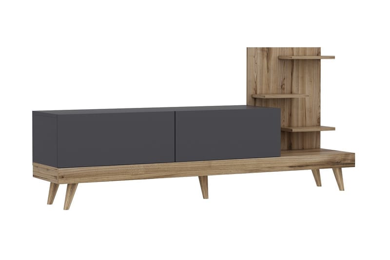 Tv-bänk 180 cm - Antracit/Valnöt - Möbler - Tv möbel & mediamöbel - TV bänk & mediabänk