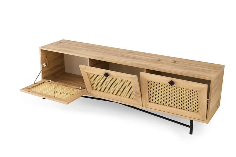 Tv-bänk 180 cm - Natur/Svart - Möbler - Tv möbel & mediamöbel - TV bänk & mediabänk
