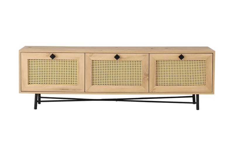 Tv-bänk 180 cm - Natur/Svart - Möbler - Tv möbel & mediamöbel - TV bänk & mediabänk