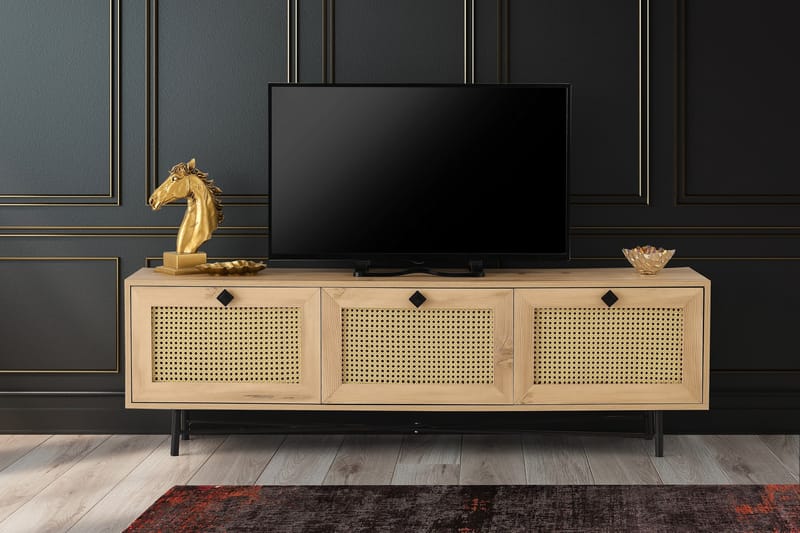 Tv-bänk 180 cm - Natur/Svart - Möbler - Tv möbel & mediamöbel - TV bänk & mediabänk