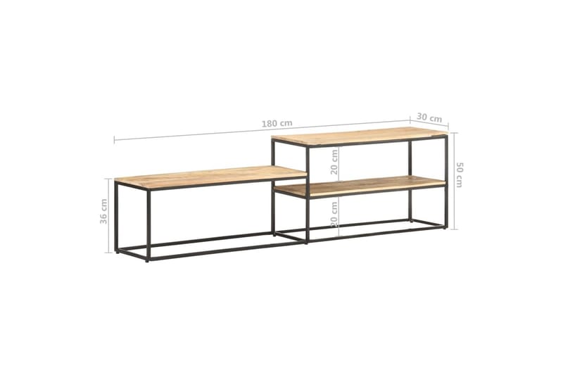 TV-bänk 180x30x50 cm grovt mangoträ - Orange - Möbler - Tv möbel & mediamöbel - TV bänk & mediabänk