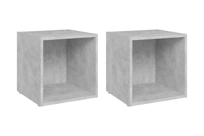 TV-bänk 2 st betonggrå 37x35x37 cm spånskiva - Grå - Möbler - Tv möbel & mediamöbel - TV bänk & mediabänk