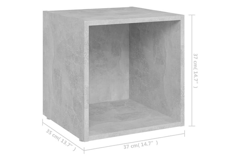 TV-bänk 2 st betonggrå 37x35x37 cm spånskiva - Grå - Möbler - Tv möbel & mediamöbel - TV bänk & mediabänk