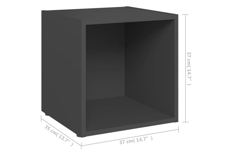 TV-bänk 2 st grå 37x35x37 cm spånskiva - Grå - Möbler - Tv möbel & mediamöbel - TV bänk & mediabänk