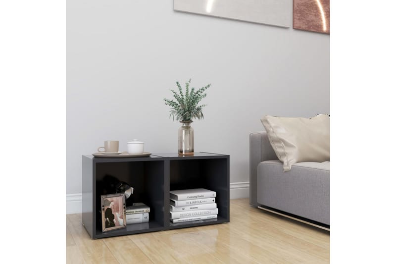 TV-bänk 2 st grå 37x35x37 cm spånskiva - Grå - Möbler - Tv möbel & mediamöbel - TV bänk & mediabänk