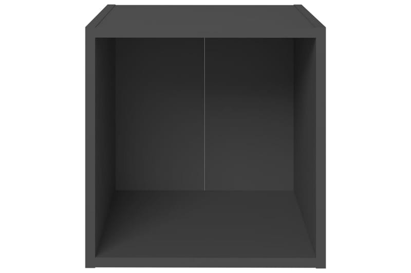 TV-bänk 2 st grå 37x35x37 cm spånskiva - Grå - TV bänk & mediabänk