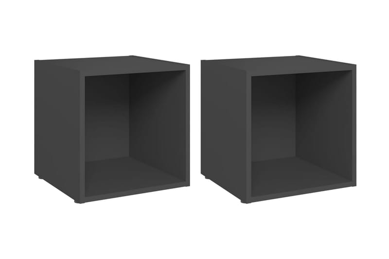 TV-bänk 2 st grå 37x35x37 cm spånskiva - Grå - Möbler - Tv möbel & mediamöbel - TV bänk & mediabänk