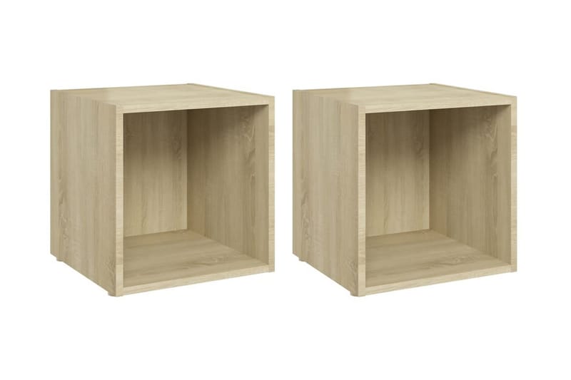 TV-bänk 2 st sonoma-ek 37x35x37 cm spånskiva - Brun - Möbler - Tv möbel & mediamöbel - TV bänk & mediabänk