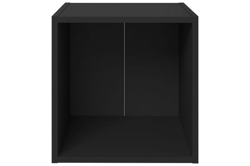 TV-bänk 2 st svart 37x35x37 cm spånskiva - Svart - TV bänk & mediabänk