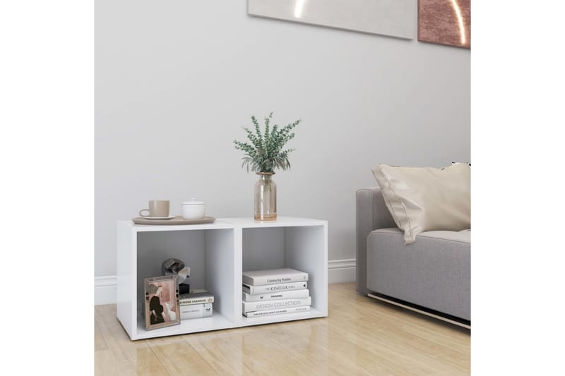 TV-bänk 2 st vit 37x35x37 cm spånskiva - Vit - Möbler - Tv möbel & mediamöbel - TV bänk & mediabänk