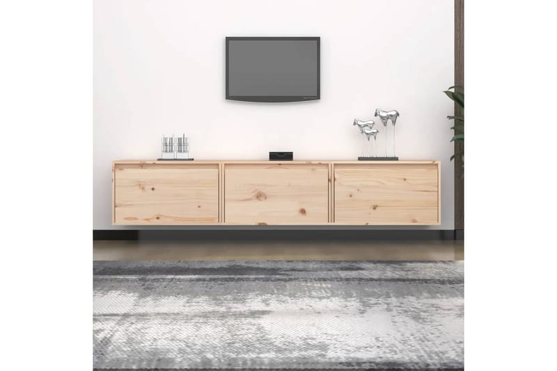 Tv-bänk 3 st massiv furu - Brun - Möbler - Tv möbel & mediamöbel - TV bänk & mediabänk