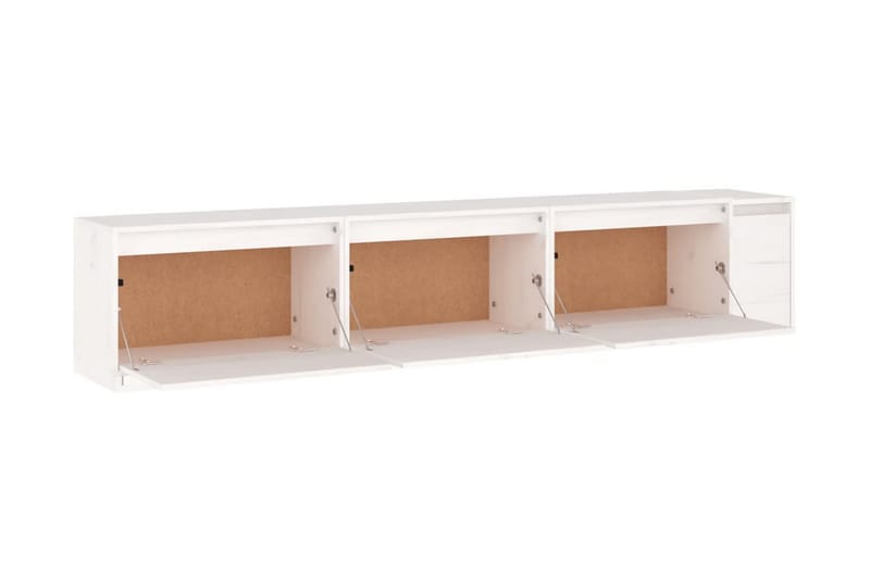 Tv-bänk 3 st vit massiv furu - Vit - Möbler - Tv möbel & mediamöbel - TV bänk & mediabänk
