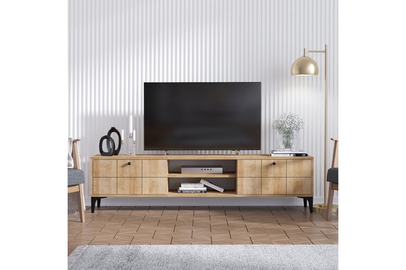 Tv-bänk 30x180 cm - Natur/Svart - Möbler - Tv möbel & mediamöbel - TV bänk & mediabänk