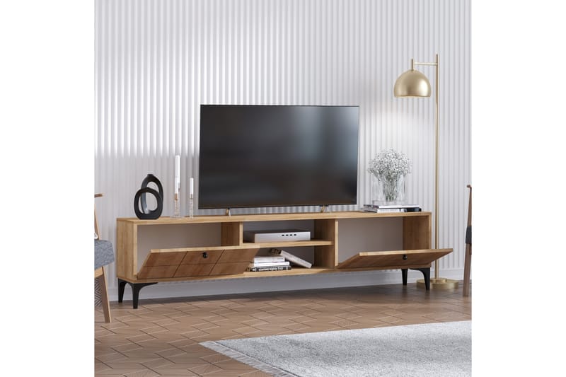 Tv-bänk 30x180 cm - Natur/Svart - Möbler - Tv möbel & mediamöbel - TV bänk & mediabänk