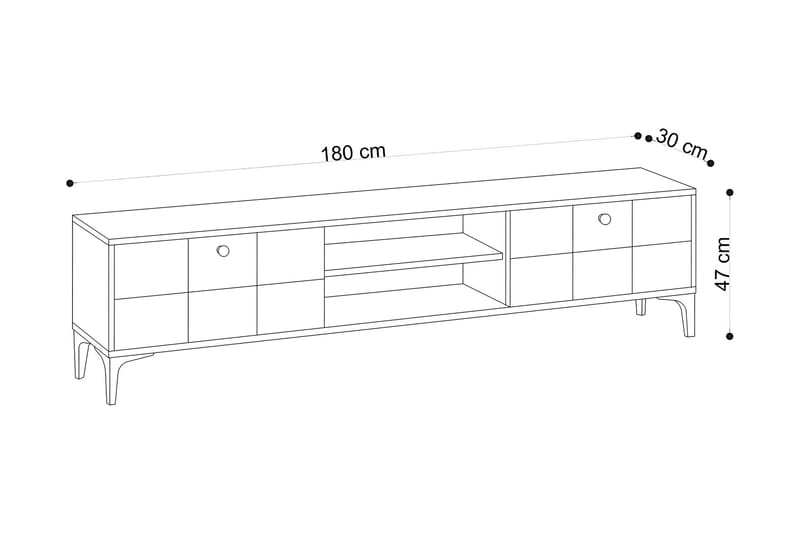 Tv-bänk 30x180 cm - Natur/Svart - Möbler - Tv möbel & mediamöbel - TV bänk & mediabänk