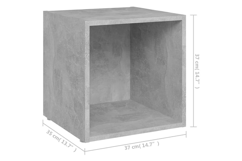 TV-bänk 4 st betonggrå 37x35x37 cm spånskiva - Grå - Möbler - Tv möbel & mediamöbel - TV bänk & mediabänk