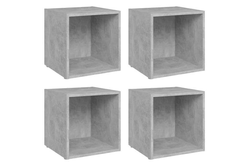 TV-bänk 4 st betonggrå 37x35x37 cm spånskiva - Grå - Möbler - Tv möbel & mediamöbel - TV bänk & mediabänk