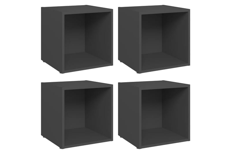 TV-bänk 4 st grå 37x35x37 cm spånskiva - Grå - Möbler - Tv möbel & mediamöbel - TV bänk & mediabänk