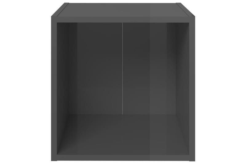 TV-bänk 4 st grå högglans 37x35x37 cm spånskiva - Grå - Möbler - Tv möbel & mediamöbel - TV bänk & mediabänk