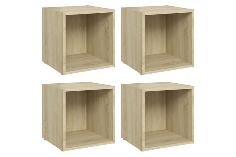 TV-bänk 4 st sonoma-ek 37x35x37 cm spånskiva - Brun - Möbler - Tv möbel & mediamöbel - TV bänk & mediabänk