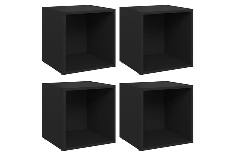 TV-bänk 4 st svart 37x35x37 cm spånskiva - Svart - Möbler - Tv möbel & mediamöbel - TV bänk & mediabänk