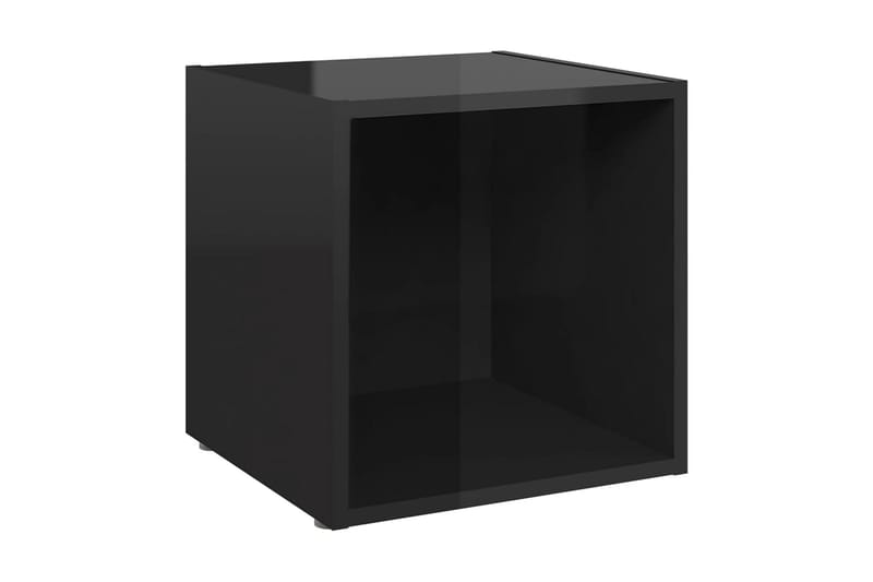 TV-bänk 4 st svart högglans 37x35x37 cm spånskiva - Svart - Möbler - Tv möbel & mediamöbel - TV bänk & mediabänk