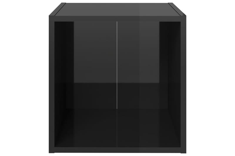 TV-bänk 4 st svart högglans 37x35x37 cm spånskiva - Svart - Möbler - Tv möbel & mediamöbel - TV bänk & mediabänk