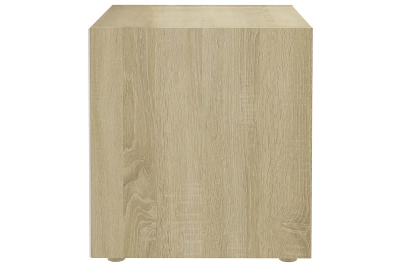 TV-bänk 4 st vit och sonoma-ek 37x35x37 cm spånskiva - Vit - Möbler - Tv möbel & mediamöbel - TV bänk & mediabänk