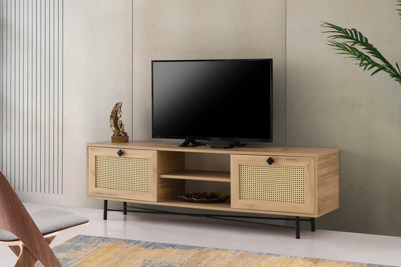 Tv-bänk 40x180 cm - Natur/Svart - Möbler - Tv möbel & mediamöbel - TV bänk & mediabänk