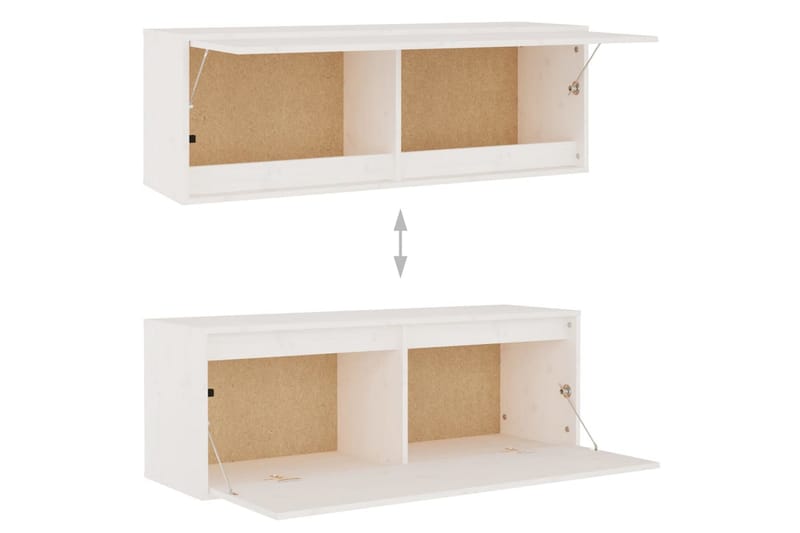 Tv-bänk 5 delar vit massiv furu - Vit - Möbler - Tv möbel & mediamöbel - TV bänk & mediabänk
