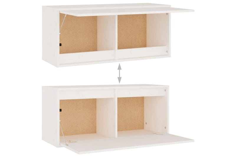 Tv-bänk 5 st vit massiv furu - Vit - Möbler - Tv möbel & mediamöbel - TV bänk & mediabänk