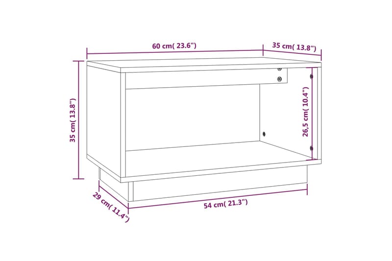 Tv-bänk 60x35x35 cm massiv furu - Brun - TV bänk & mediabänk