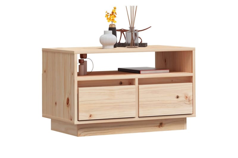 Tv-bänk 60x35x37 cm massiv furu - Brun - Möbler - Tv möbel & mediamöbel - TV bänk & mediabänk