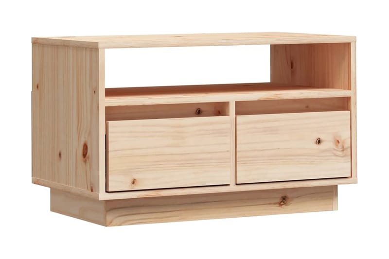 Tv-bänk 60x35x37 cm massiv furu - Brun - Möbler - Tv möbel & mediamöbel - TV bänk & mediabänk