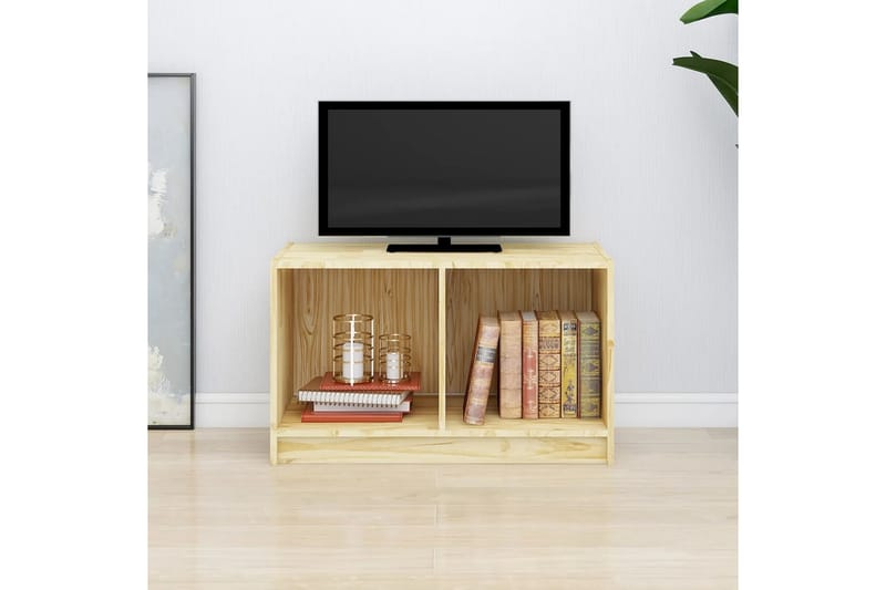TV-bänk 70x33x42 cm massiv furu - Brun - Möbler - Tv möbel & mediamöbel - TV bänk & mediabänk